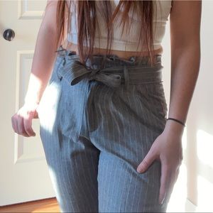 Indigo Rein Pinstripe Paper Bag Pants